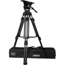 Cartoni Focus 22 Cine Fluid Head with 2-Stage Carbon Fiber Tripod, Mid-Level Spreader, Pan Bar & Bag Kit (100mm)