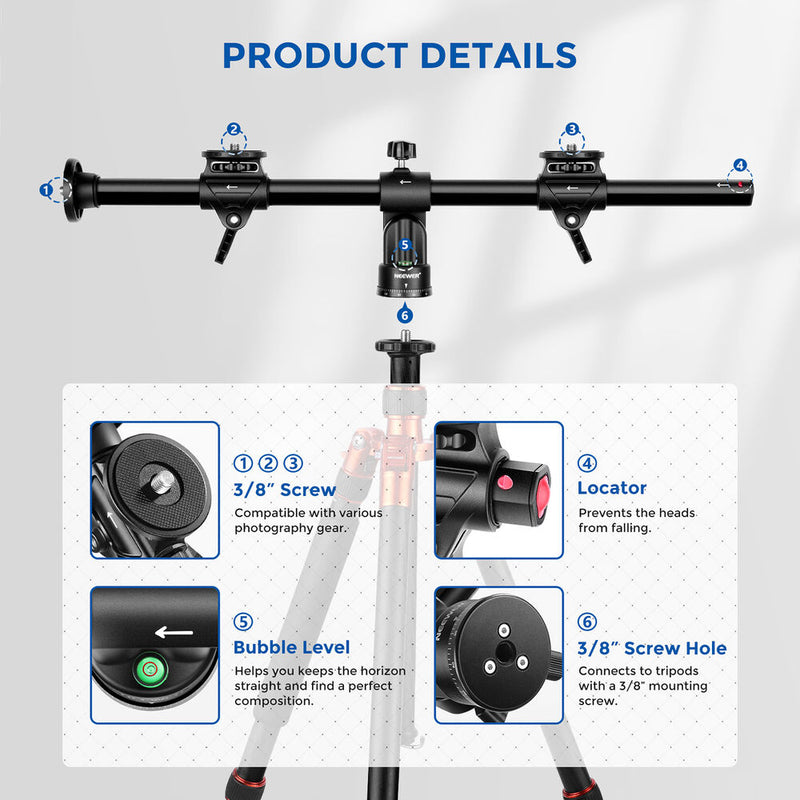 Neewer Horizontal Tripod Center Axis (30")