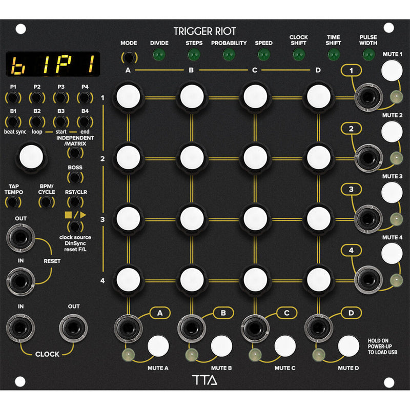 TipTop Audio Trigger Riot Sequencer Eurorack Module (28 HP, Black)