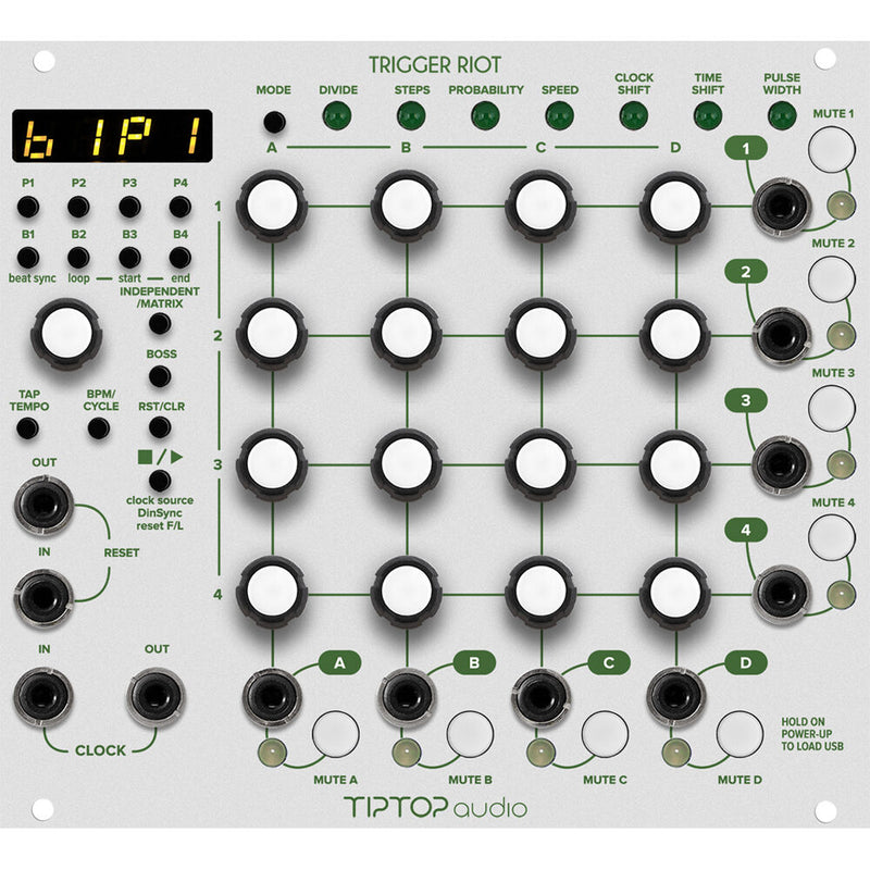 TipTop Audio Trigger Riot Sequencer Eurorack Module (28 HP, White)