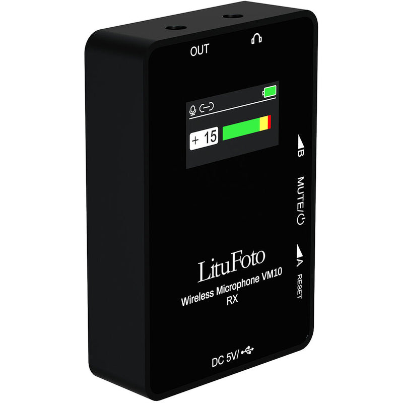 LituFoto VM10 Wireless Microphone System with USB-C Adapter for Cameras and Mobile Devices (2.4 GHz)