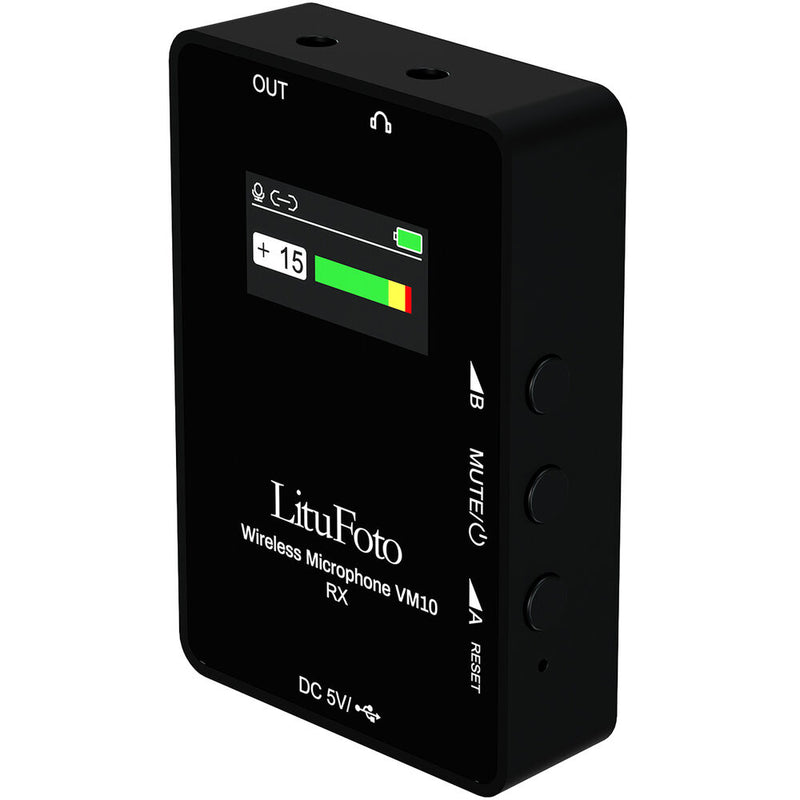 LituFoto VM10 Wireless Microphone System with USB-C Adapter for Cameras and Mobile Devices (2.4 GHz)