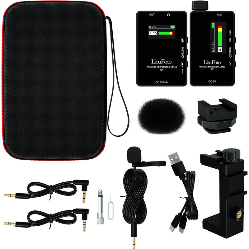 LituFoto VM10 Wireless Microphone System for Cameras and Mobile Devices (2.4 GHz)