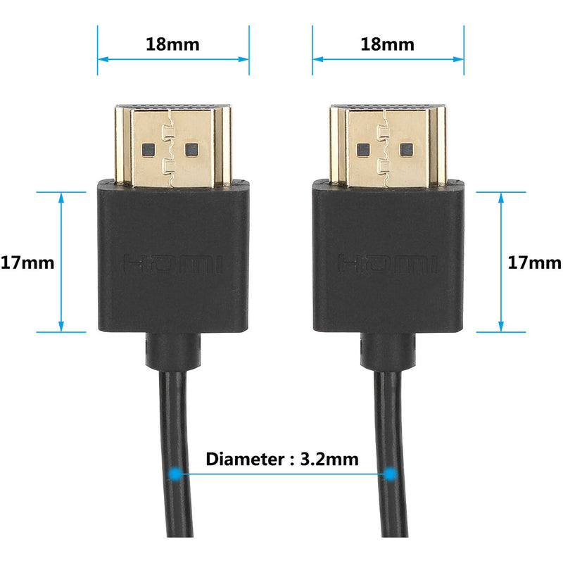 CAMVATE Ultra-Slim 4K High-Speed HDMI Cable with Ethernet (3.3')