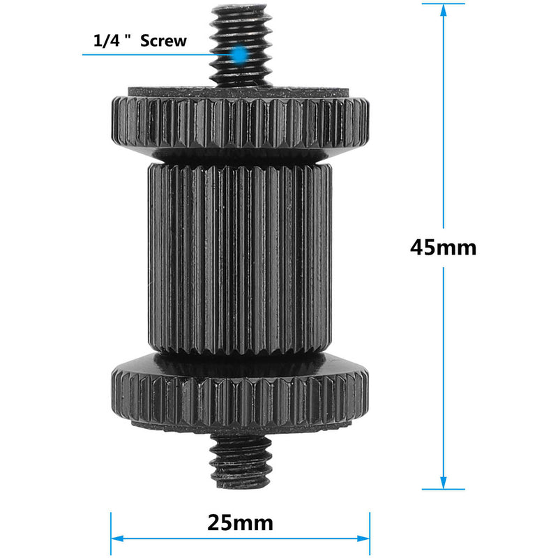 CAMVATE Double-Ended 1/4"-20 Screw Mount with Thumb Locking Wheel