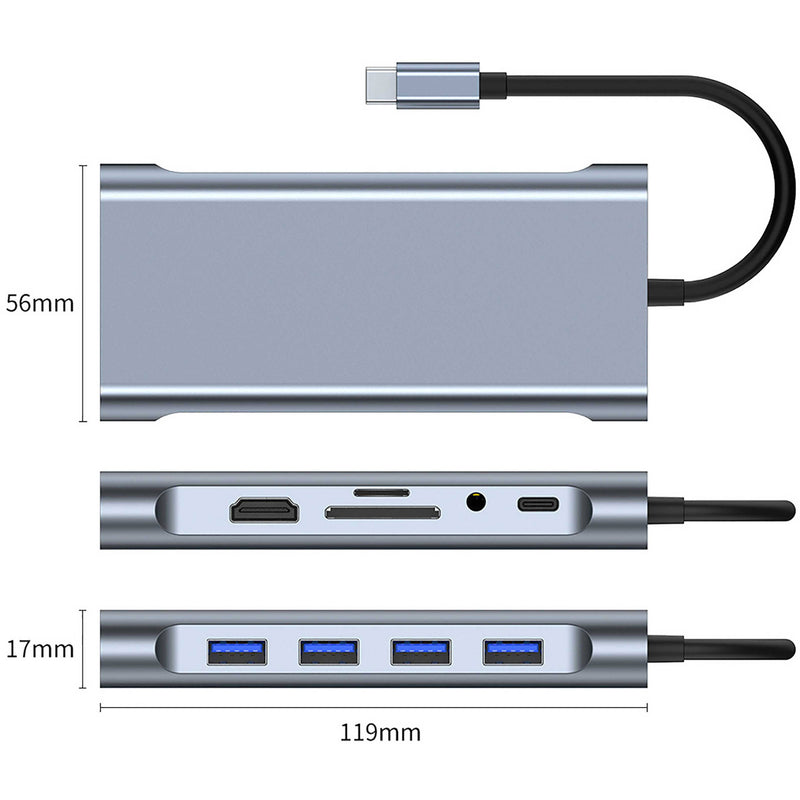 CAMVATE 11-in-1 USB-C Multiport Adapter (Silver)