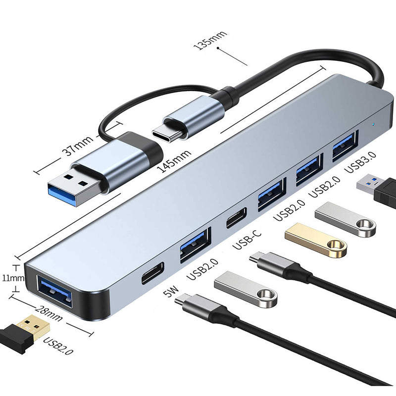 CAMVATE 7-in-1 USB-C Multiport Adapter (Silver)