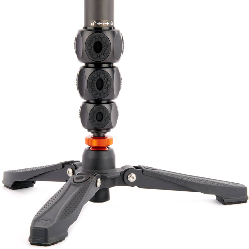 3 Legged Thing Lance 4-Section Carbon Fiber Monopod with DocZ Foot Stabilizer Kit (Darkness)