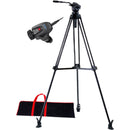 Acebil j-805MX(N) Prosumer Tripod System with Mid-Level Spreader & RMC-3SCP(N) LANC Zoom Controller Kit