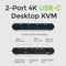 IOGEAR 2-Port 4K USB-C Desktop KVM Switch