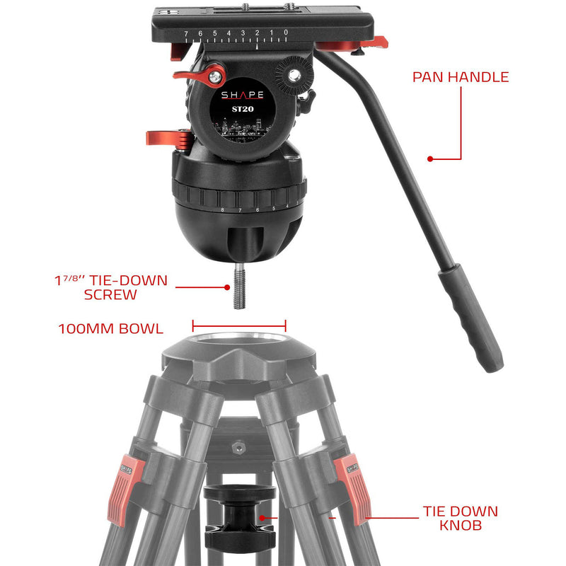 SHAPE ST20 Fluid Video Head (100mm)