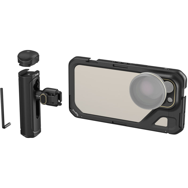 SmallRig Mobile Video Cage Kit with Single Handle for iPhone 15 Pro Max