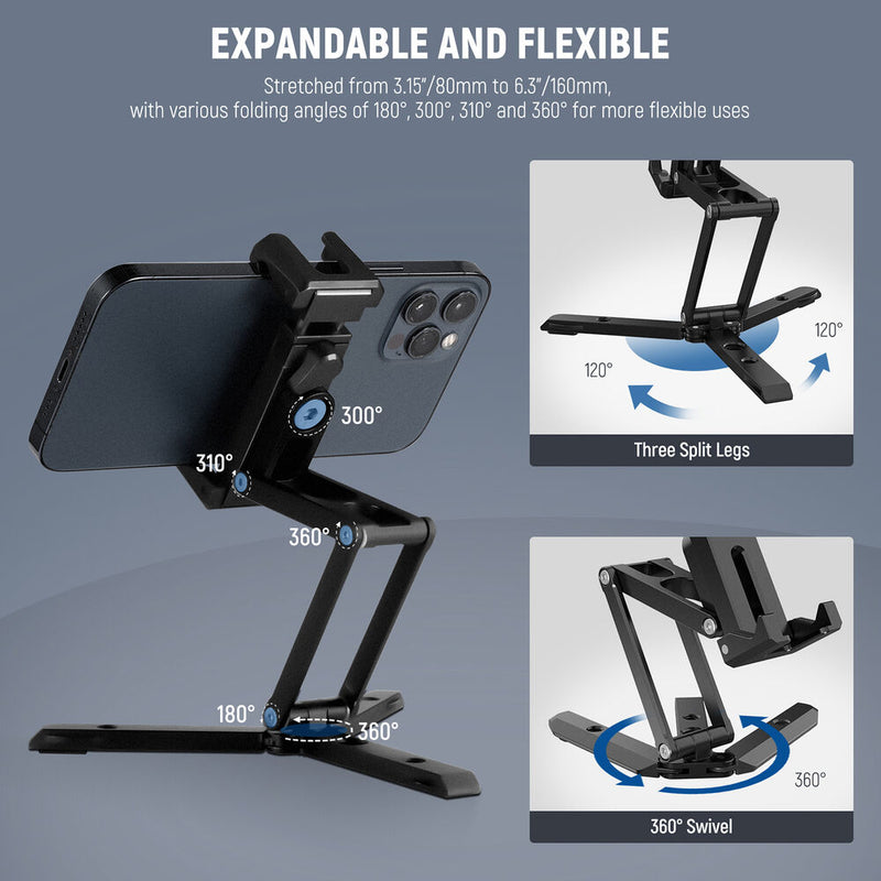 Neewer Smartphone Table Stand/Tripod Mount with Cold Shoes