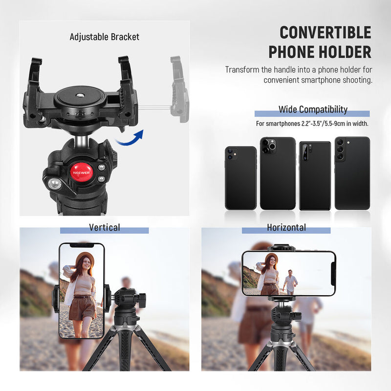 Neewer TS006 Mini Camera Tripod for GoPro and iPhone with Ball Head