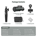 Neewer 12x50 ED Monocular with Tabletop Tripod and Smartphone Adapter Kit