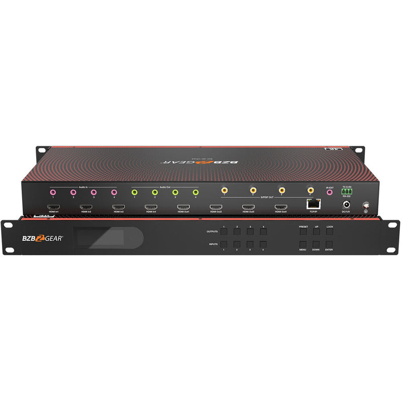 BZBGEAR 4x4 UHD 4K Seamless HDMI Matrix Switcher / Video Wall Processor / Multiviewer