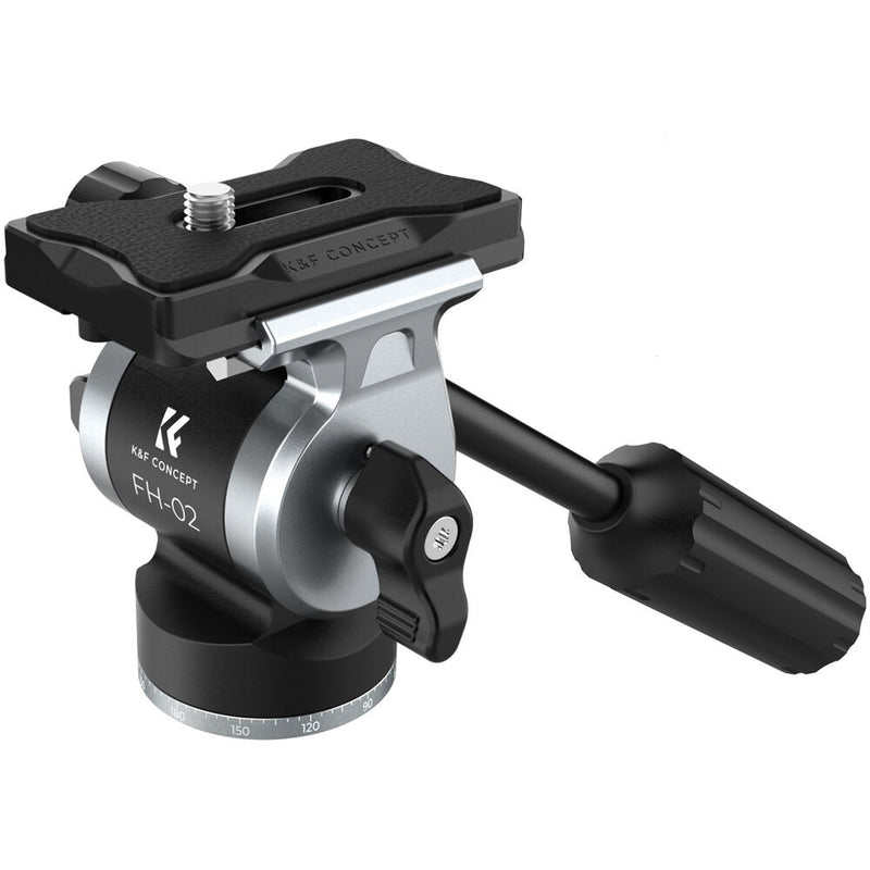 K&F Concept FH-02 Video Fluid Head (Black/Gray)