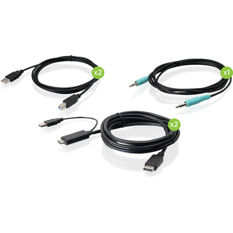 IOGEAR 4K Dual View HDMI to DisplayPort & USB KVM Cable Kit with Audio (6')