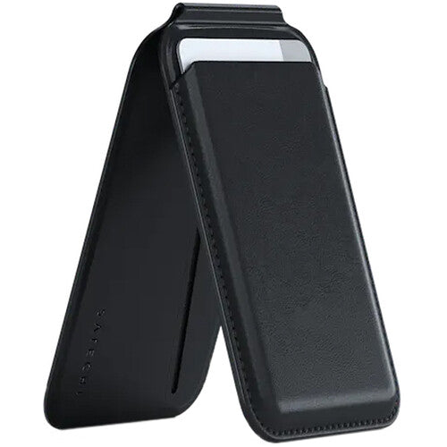 Satechi Vegan Leather Magnetic Wallet Stand for iPhones (Black)