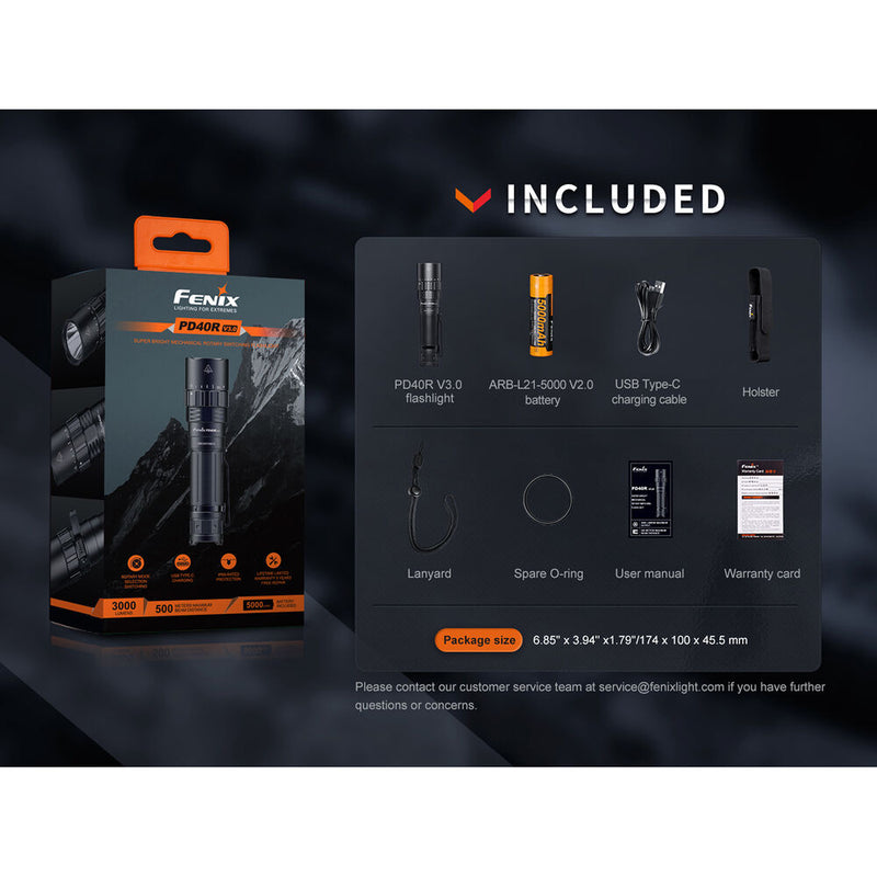 Fenix Flashlight PD40R V3 Rechargeable LED Flashlight