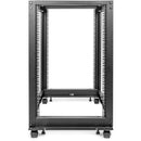 Rocstor SolidRack Open Frame 4-Post Adjustable Depth Rack (Black, 18 RU)