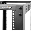 Rocstor SolidRack Open Frame 4-Post Adjustable Depth Rack (Black, 18 RU)