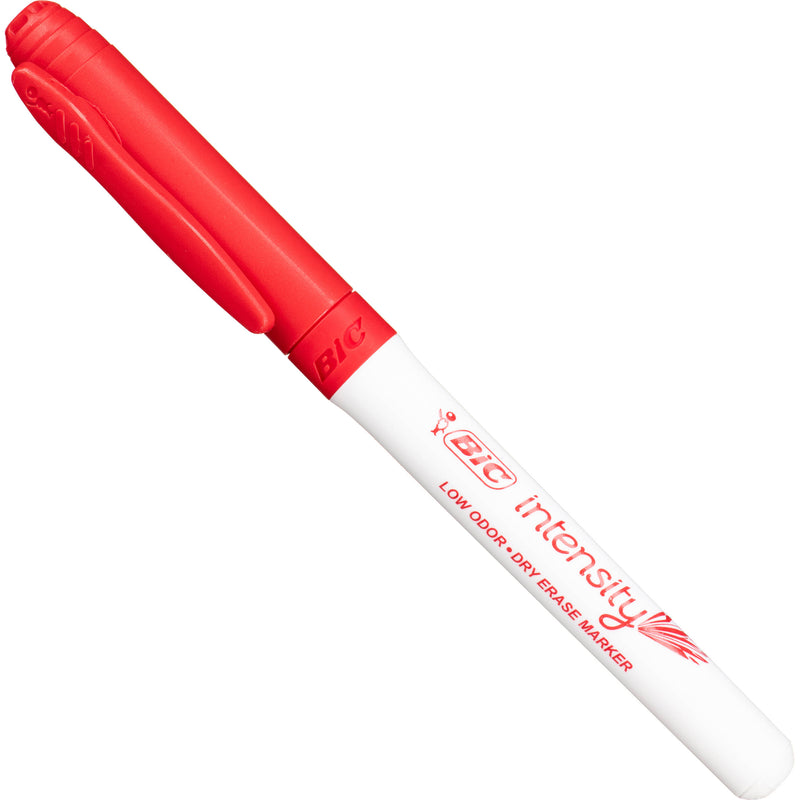 BIC Intensity Low Odor Dry Erase Pocket Marker Fine Point (Red, 12-Pack Box)