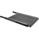 Rocstor Universal Adjustable Vented Sliding Shelf for 19" Rack (1 RU, Black)