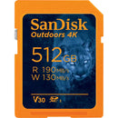 SanDisk 512GB Outdoors 4K UHS-I SDXC Memory Card