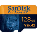 SanDisk 128GB Outdoors 4K UHS-I microSDXC Memory Card with SD Adapter