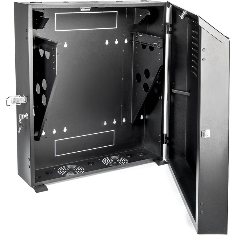 Rocstor SolidRack Low-Profile Vertical-Mount Switch-Depth Wall-Mount Rack Enclosure Cabinet (5 RU, Black)