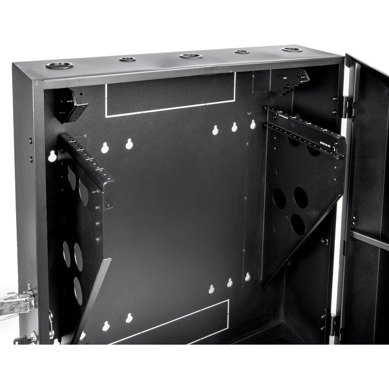 Rocstor SolidRack Low-Profile Vertical-Mount Switch-Depth Wall-Mount Rack Enclosure Cabinet (5 RU, Black)