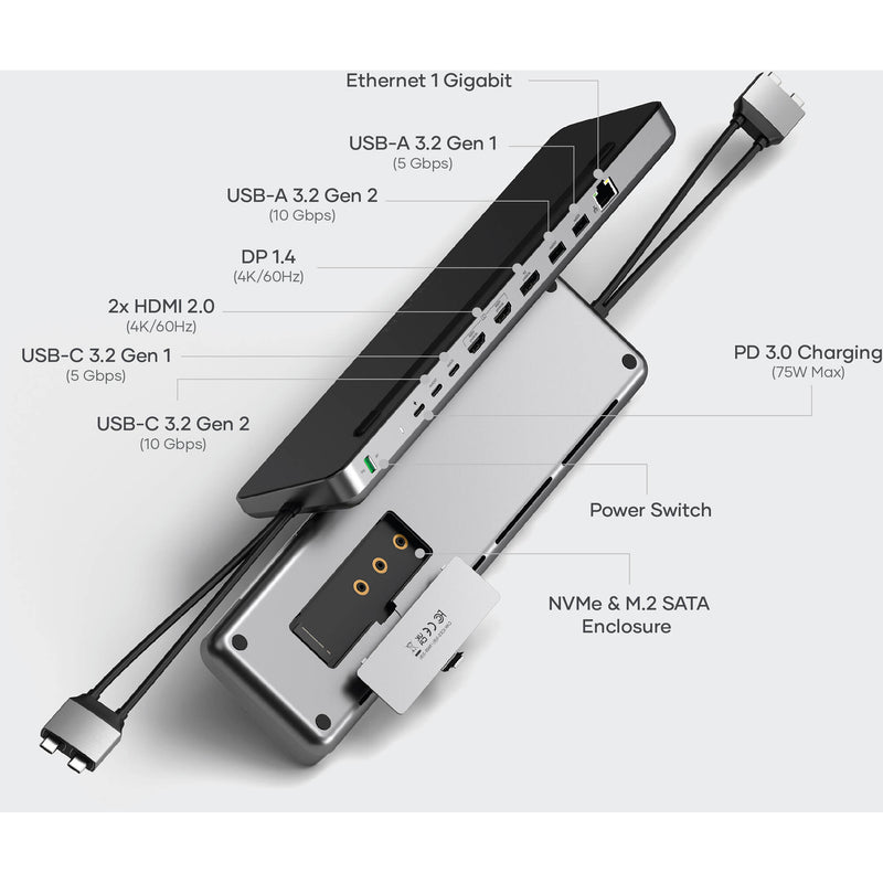 Satechi Dual Docking Stand with NVMe SSD Enclosure