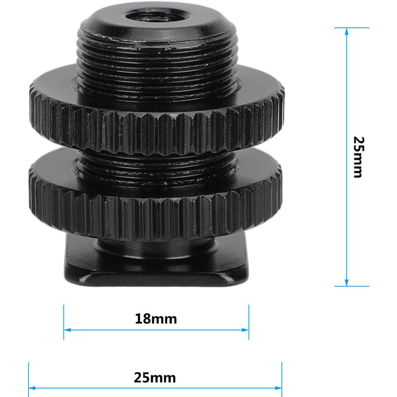 CAMVATE 5/8"-27 Male to 1/4"-20 Female with Cold Shoe Base and 5/8"-27 Female to 3/8"-16 Male Adapter Set