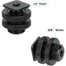 CAMVATE 5/8"-27 Male to 1/4"-20 Female with Cold Shoe Base and 5/8"-27 Female to 3/8"-16 Male Adapter Set