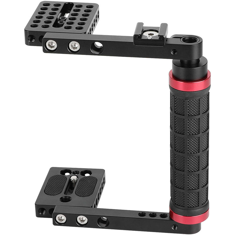 CAMVATE Foldable Half Camera Cage with Rubber Handgrip for Larger DSLRs