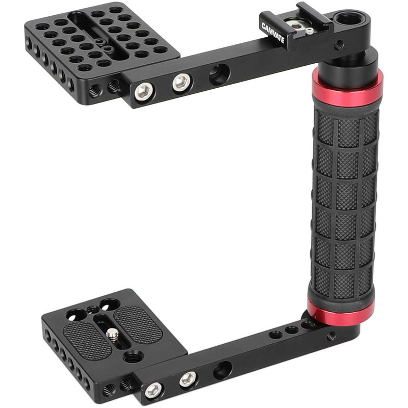 CAMVATE Foldable Half Camera Cage with Rubber Handgrip for Larger DSLRs