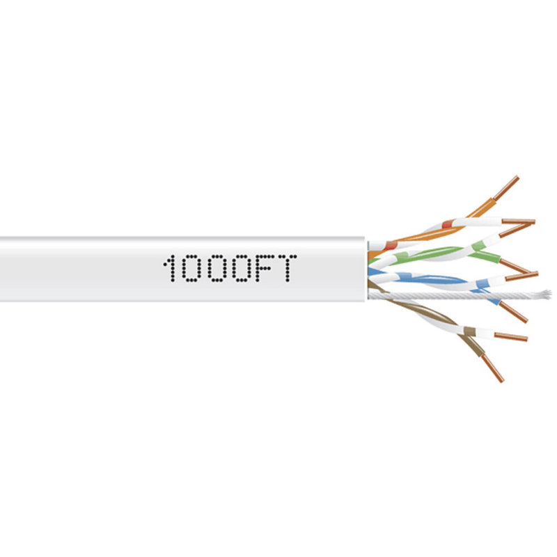 Black Box GigaBase Cat5e 350MHz Solid Ethernet Bulk Cable - Shielded (1000', White)