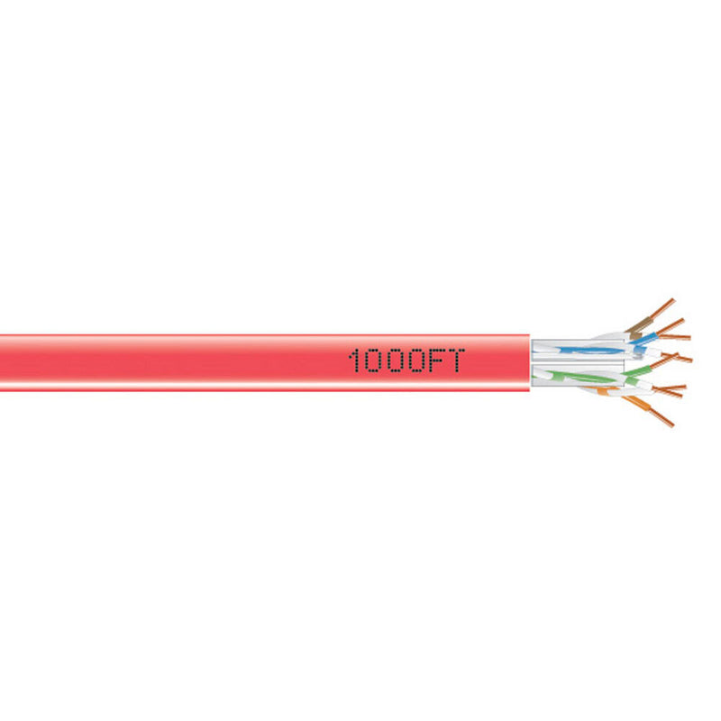 Black Box GigaTrue Cat6 550MHz Solid Ethernet Bulk Cable - CMR PVC (1000', Red)