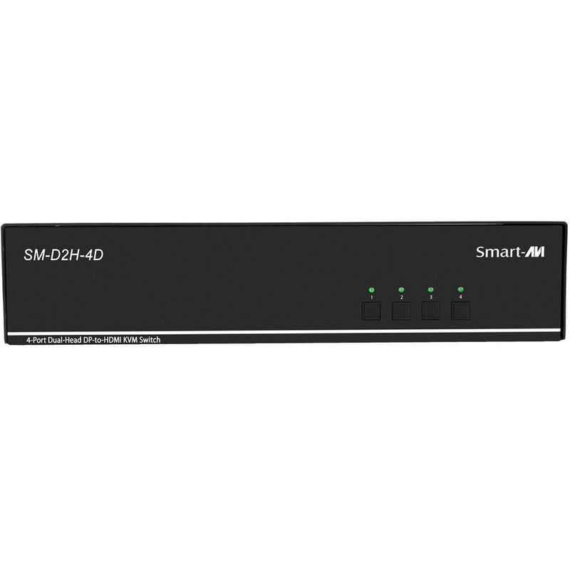 Smart-AVI SM-D2H-4D 4-Port, Dual-Head 4K DisplayPort to HDMI KVM Switch