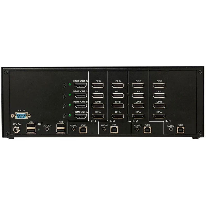 Smart-AVI SM-D2H-4Q 4-Port, Quad-Head 4K DisplayPort to HDMI KVM Switch