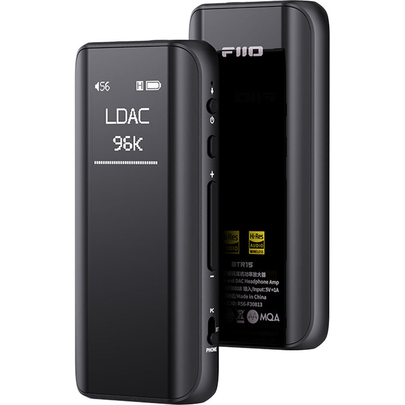 FiiO BTR15 Portable Bluetooth DAC and Headphone Amplifier (Black)