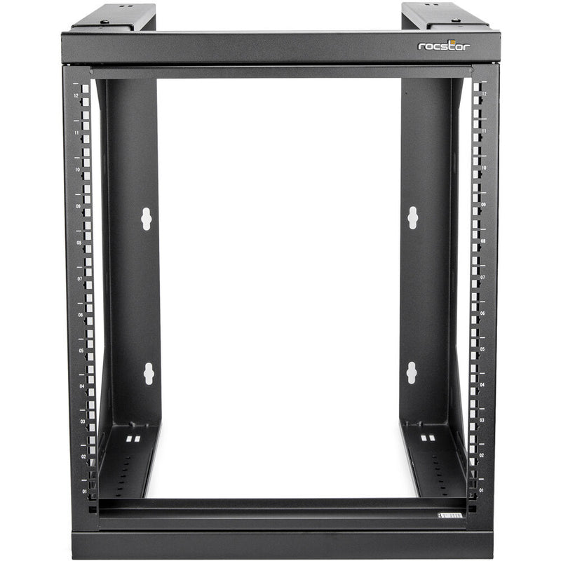 Rocstor SolidRack Open Frame Wall Mount 2-Post Adjustable Depth Rack (12 RU)