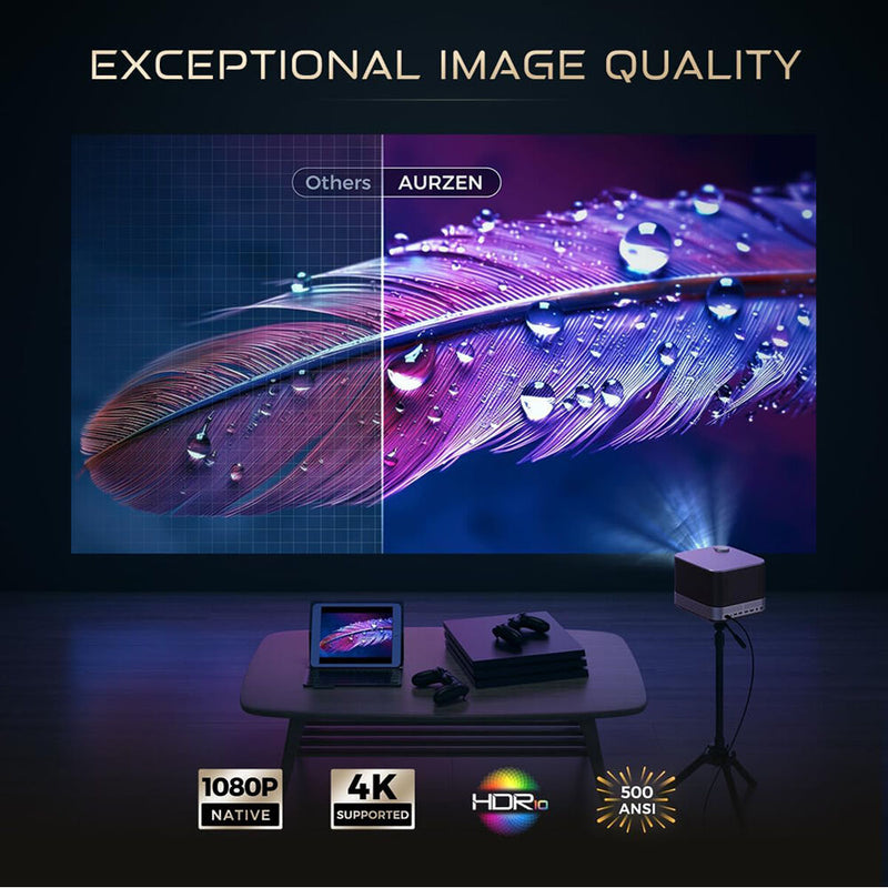 Aurzen Boom 400-Lumen Full HD LED LCD Portable Projector