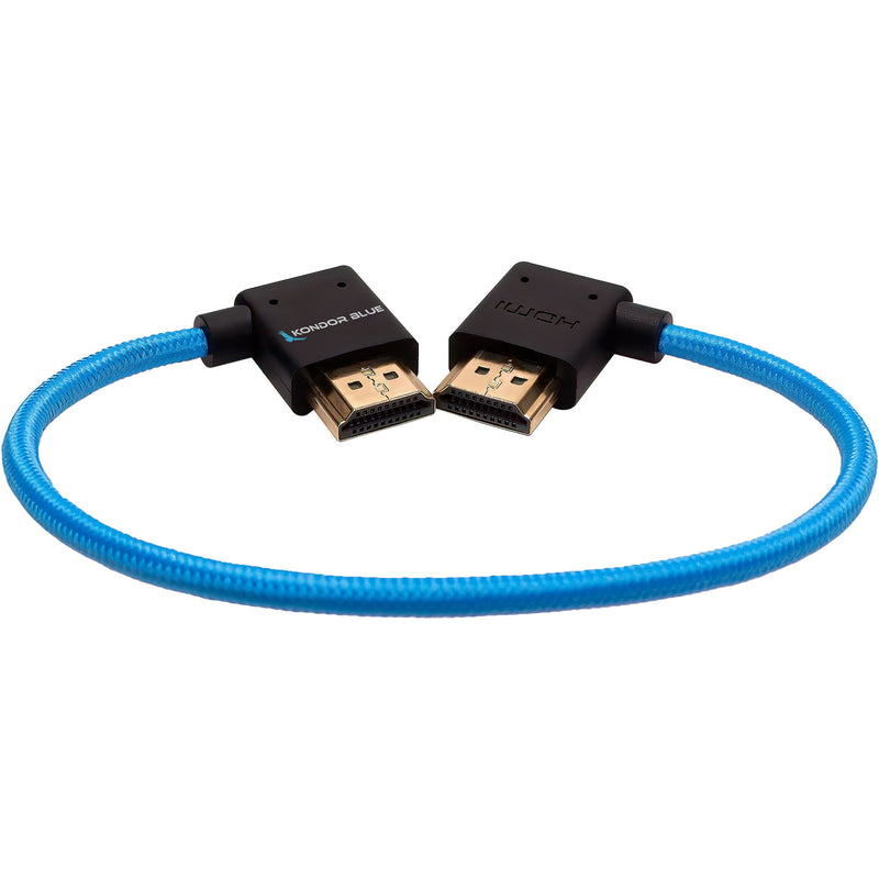 Kondor Blue Right-Angle to Left-Angle High-Speed HDMI Cable (Kondor Blue, 12")