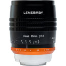 Lensbaby Velvet 85mm f/1.8 Lens with Copper Rings (Canon EF, Black)