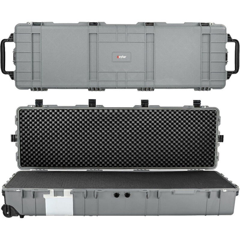 Eylar Waterproof Heavy Transport Roller Rifle Hard Case (Gray)