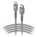 PowerPeak Braided USB-C to Lightning Cable (6', Silver)