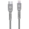 PowerPeak Braided USB-C to Lightning Cable (6', Silver)