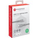 PowerPeak Braided USB-C to Lightning Cable (6', Silver)